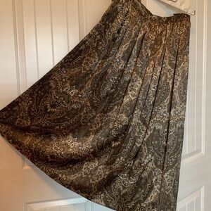 Linda Allard Ellen Tracy Vintage 80s Woman Midi Skirt Size 12 Pure Silk Paisley